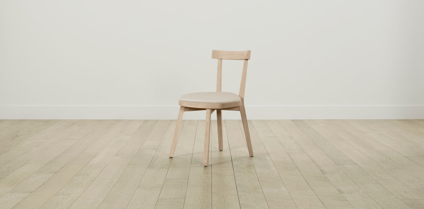 The Allen  - Pebbled Leather Stone Dining Chair