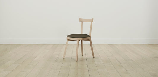 The Allen  - Pebbled Leather Truffle Dining Chair