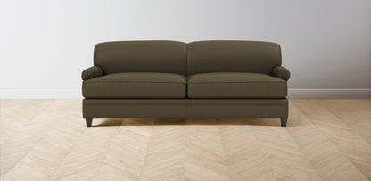 The Carmine  - Pebbled Leather Truffle Sofa