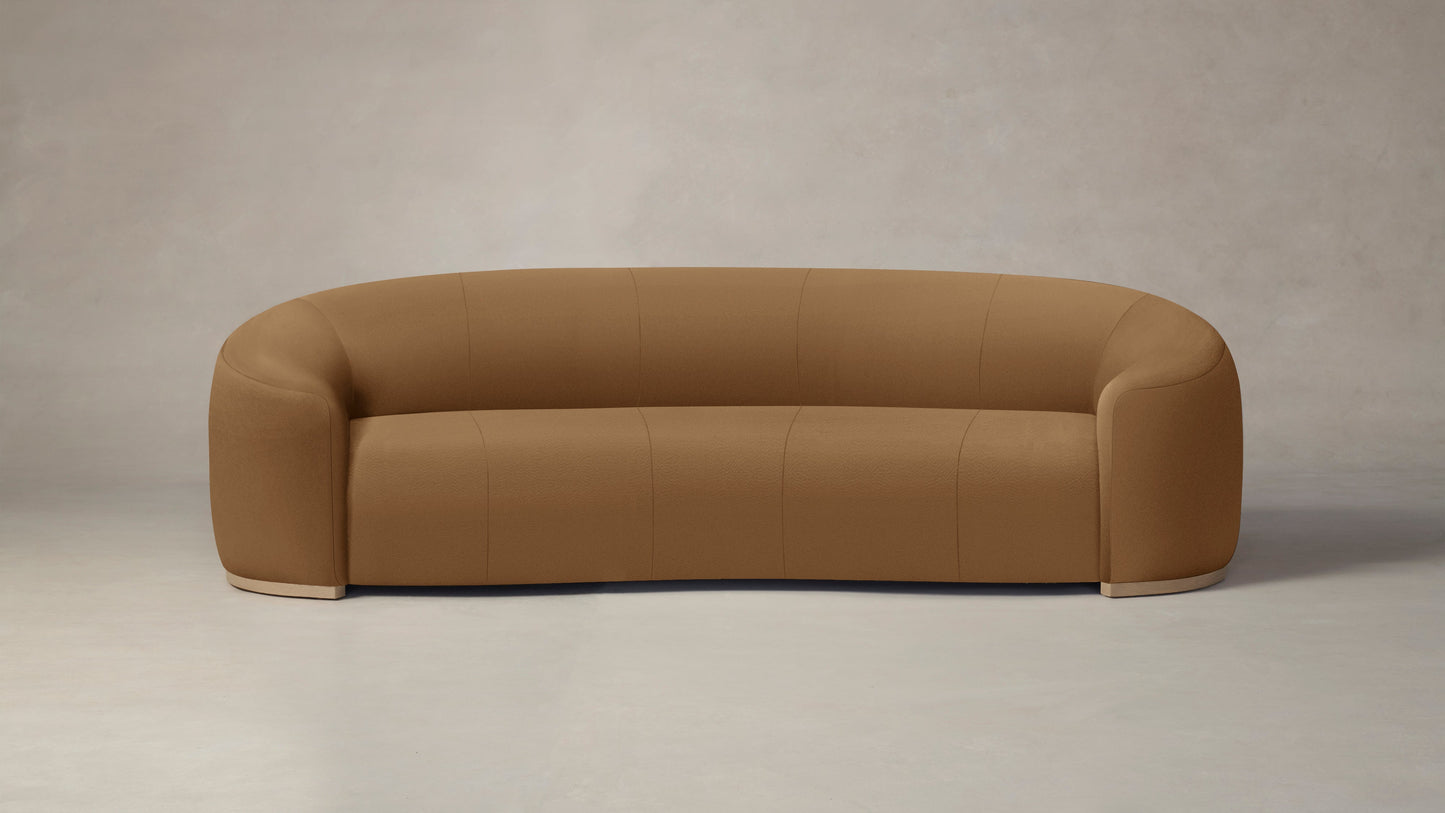 The Chelsea  - Pebbled Leather Latte Sofa