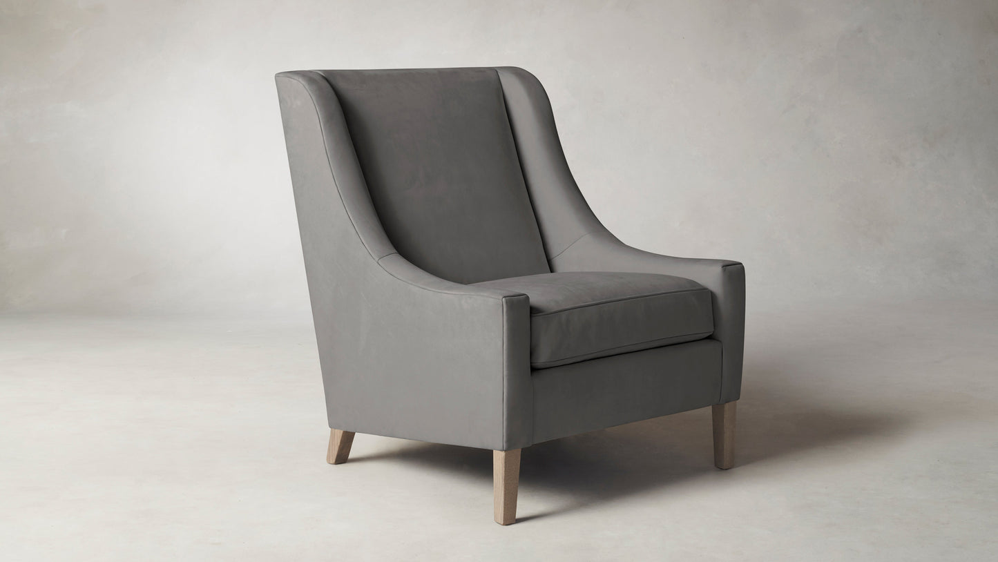 The Chrystie  - Nubuck Leather Asphalt Chair