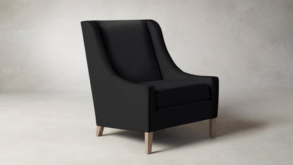 The Chrystie  - Pebbled Leather Ink Chair