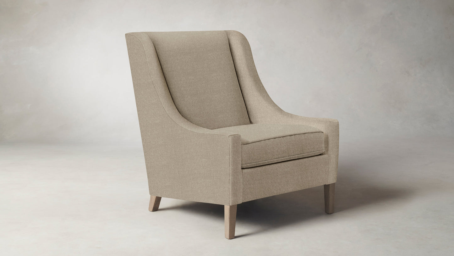 The Chrystie  - Performance Stonewashed Linen Clamshell Chair