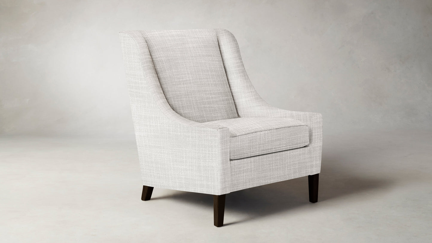 The Chrystie  - Performance Textured Tweed Snow Chair