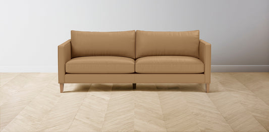 The Crosby  - Pebbled Leather Latte Sofa