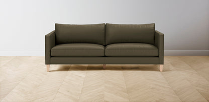 The Crosby  - Pebbled Leather Truffle Sofa