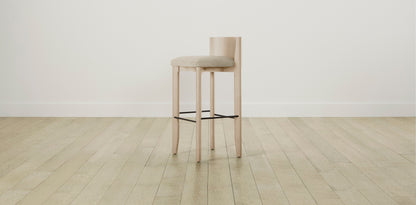 The Delancey with Brushed Brass - Belgian Linen Alder Bar and Counter Stool