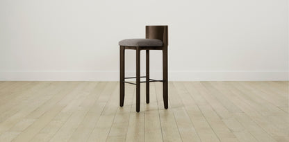 The Delancey with Brushed Nickel - Belgian Linen Carob Bar and Counter Stool