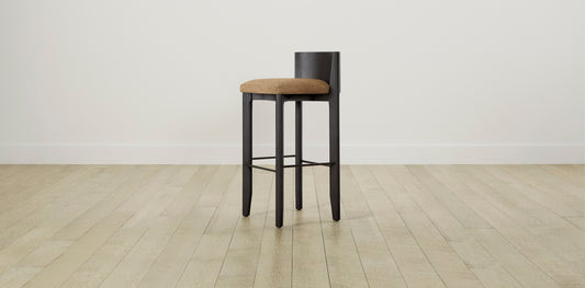 The Delancey with Brushed Nickel - Belgian Linen Chai Bar and Counter Stool