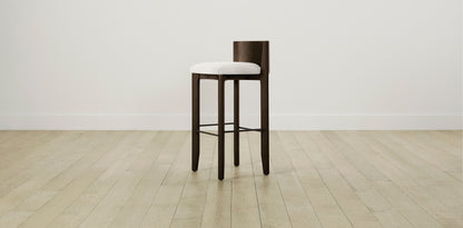 The Delancey with Brushed Brass - Belgian Linen Egret Bar and Counter Stool