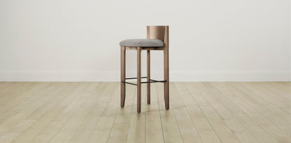 The Delancey with Brushed Nickel - Italian Bouclé Fossil Bar and Counter Stool