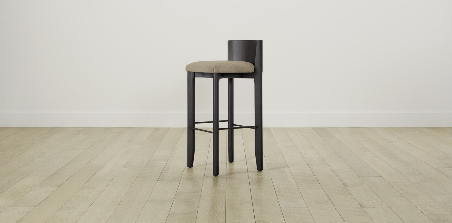 The Delancey with Brushed Nickel - Merino Wheat Bar and Counter Stool