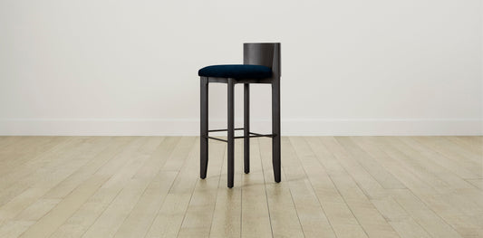 The Delancey with Brushed Brass - Mohair Admiral Bar and Counter Stool