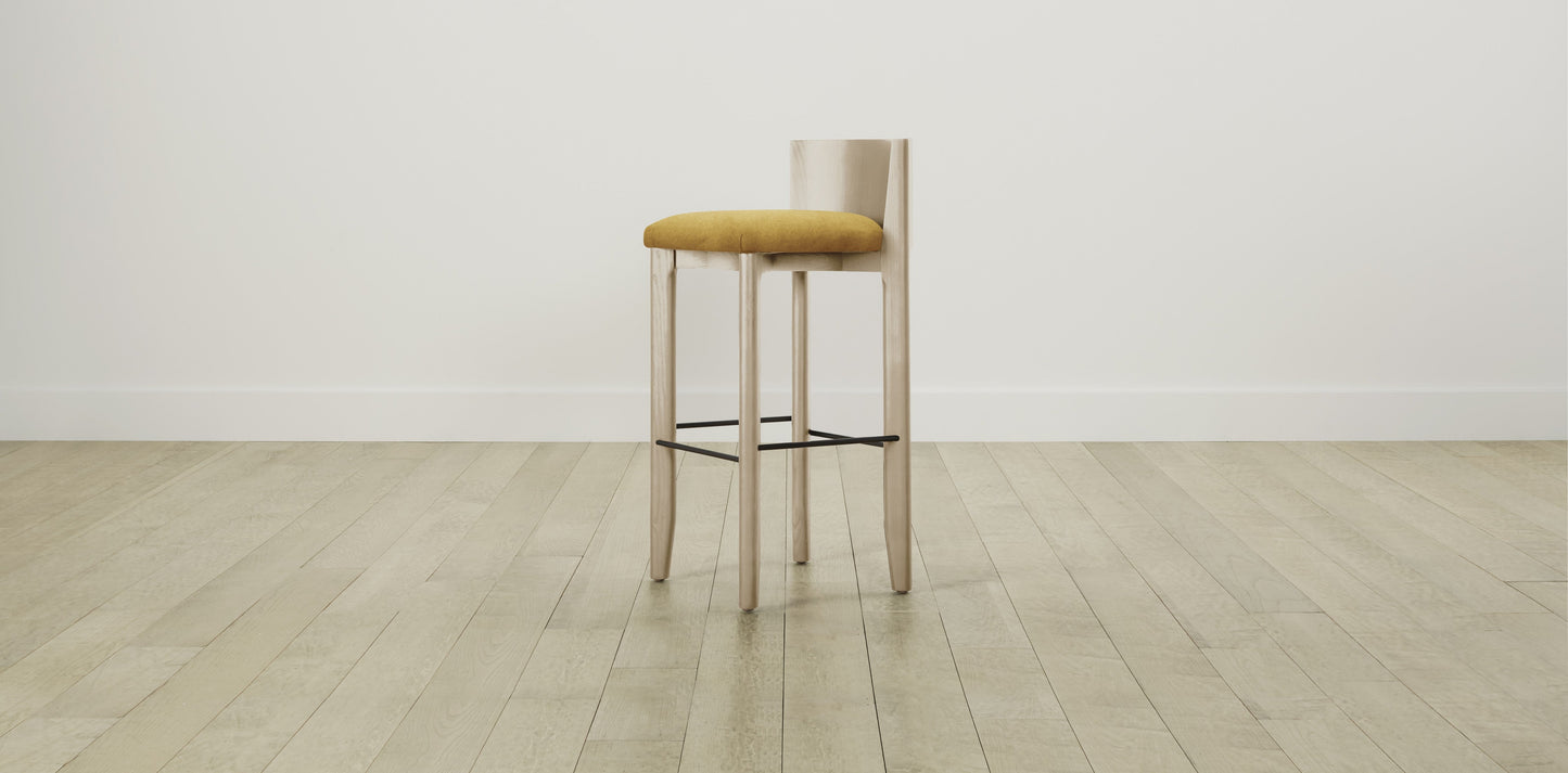 The Delancey with Brushed Nickel - Mohair Amber Bar and Counter Stool