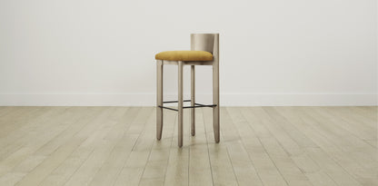 The Delancey with Brushed Nickel - Mohair Amber Bar and Counter Stool