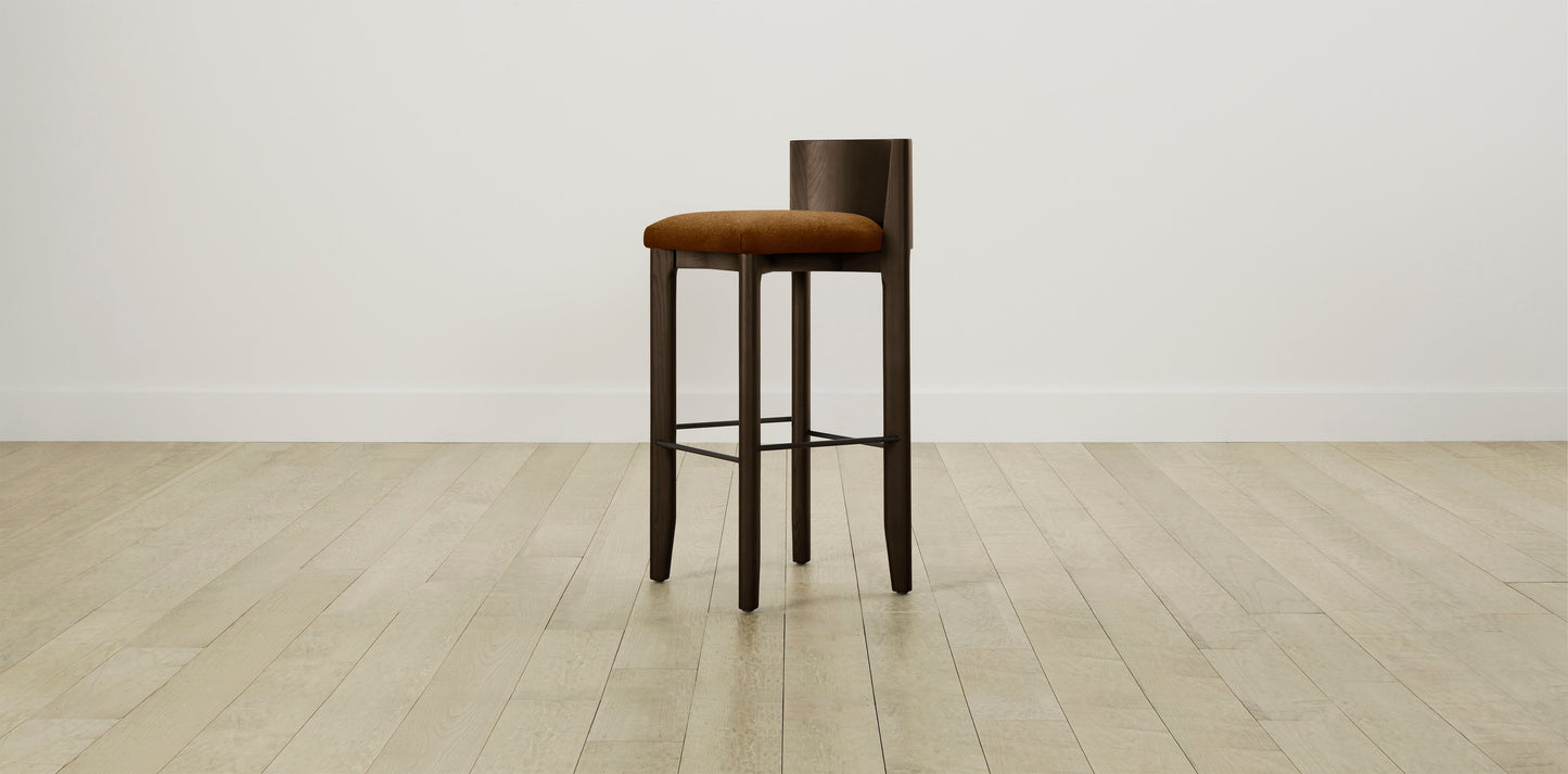 The Delancey with Brushed Nickel - Mohair Brown Sugar Bar and Counter Stool