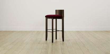 The Delancey with Brushed Nickel - Mohair Crimson Bar and Counter Stool