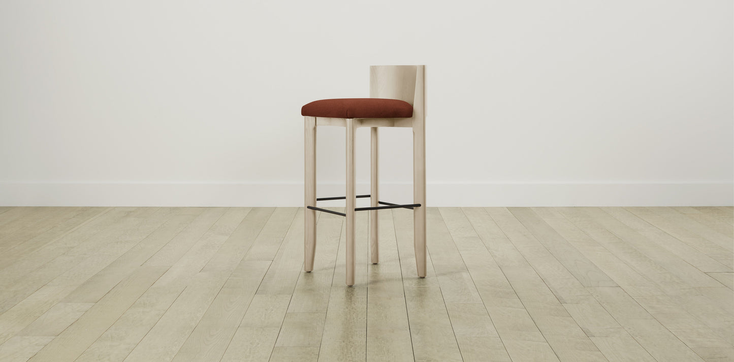 The Delancey with Brushed Nickel - Mohair Spice Bar and Counter Stool