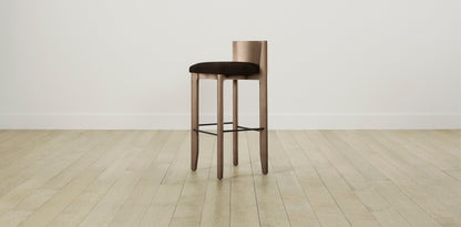 The Delancey with Brushed Nickel - Nubuck Leather Espresso Bar and Counter Stool