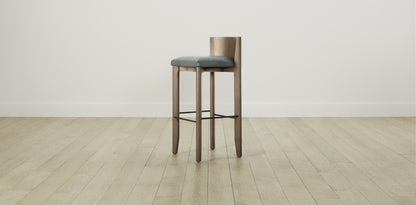 The Delancey with Brushed Nickel - Nubuck Leather Tide Bar and Counter Stool