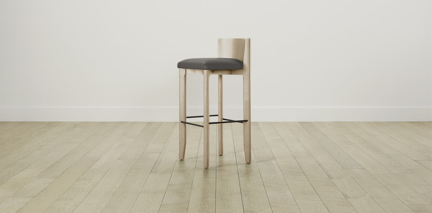 The Delancey with Onyx - Pebbled Leather Ash Bar and Counter Stool