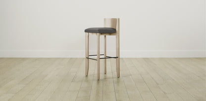 The Delancey with Brushed Nickel - Pebbled Leather Ash Bar and Counter Stool