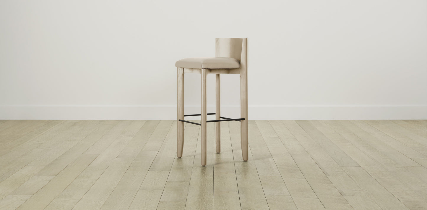 The Delancey with Onyx - Pebbled Leather Stone Bar and Counter Stool