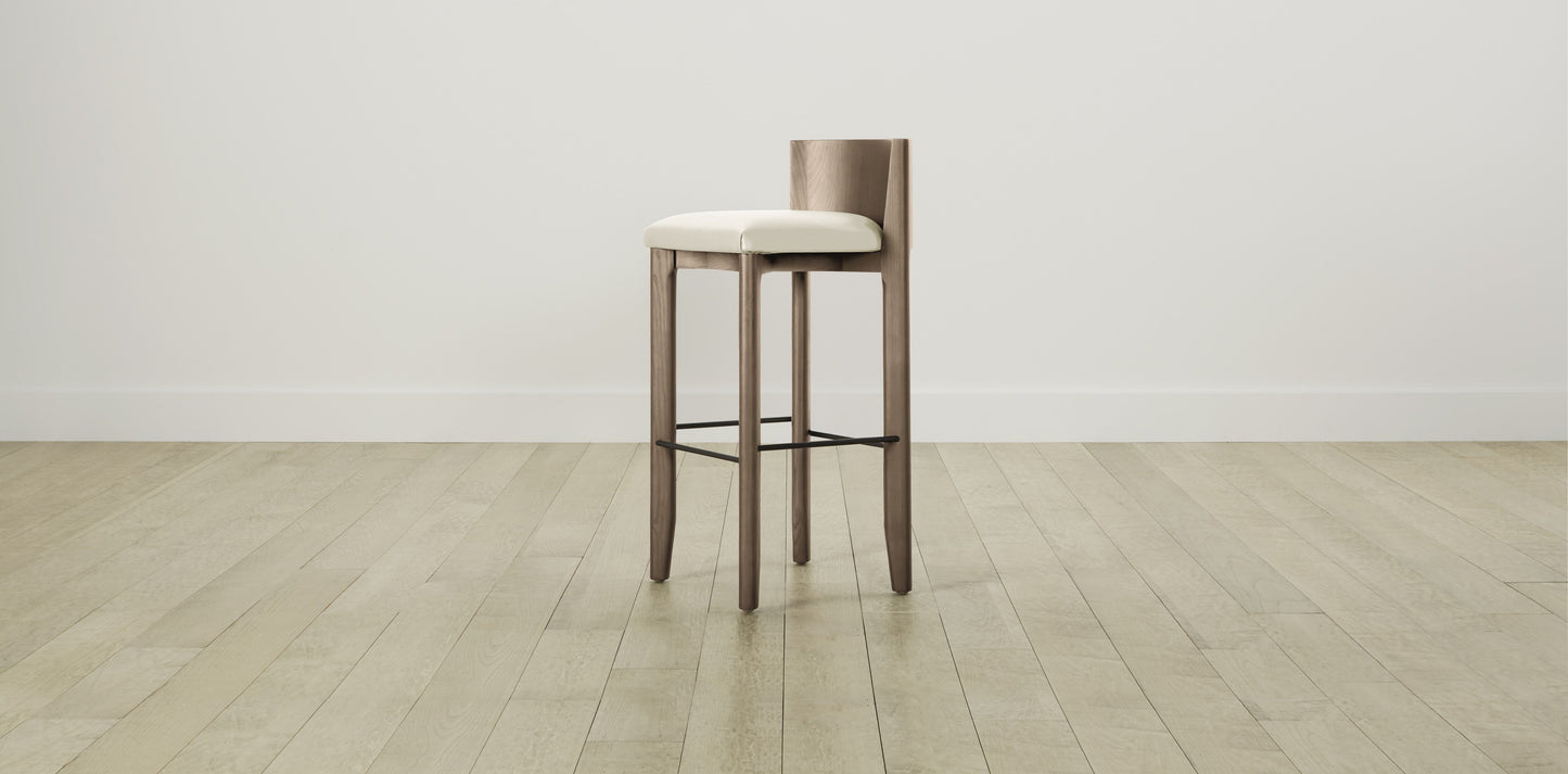 The Delancey with Brushed Nickel - Pebbled Leather Swan Bar and Counter Stool