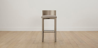 The Delancey with Brushed Nickel - Performance Bouclé Morel Bar and Counter Stool