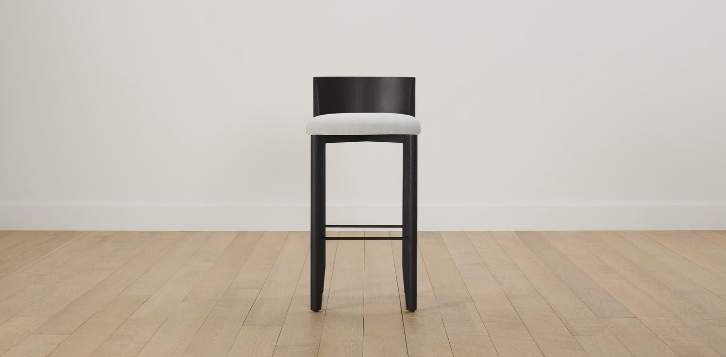 The Delancey with Brushed Nickel - Performance Bouclé Polar Bar and Counter Stool