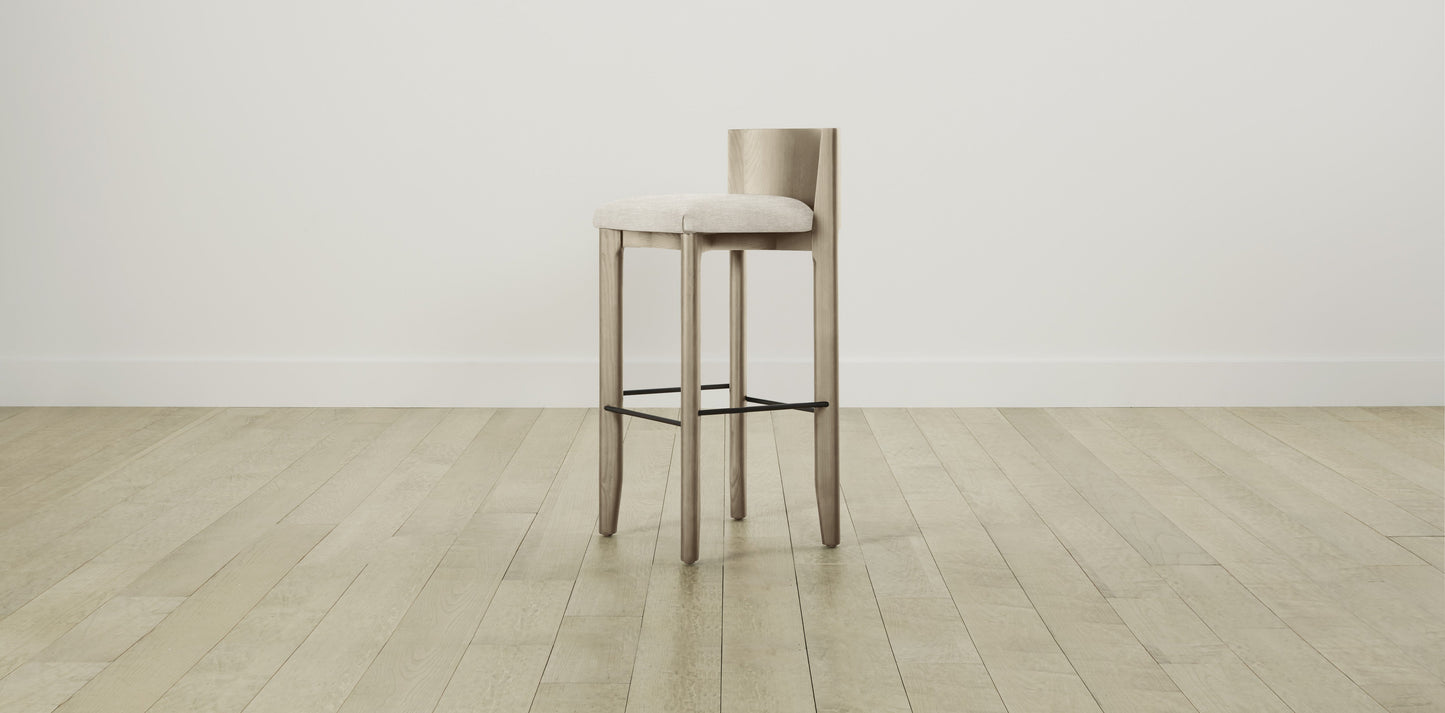 The Delancey with Onyx - Performance Chenille Buff Bar and Counter Stool