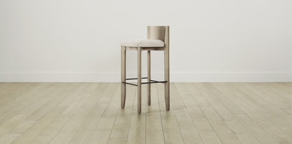 The Delancey with Brushed Nickel - Performance Chenille Buff Bar and Counter Stool