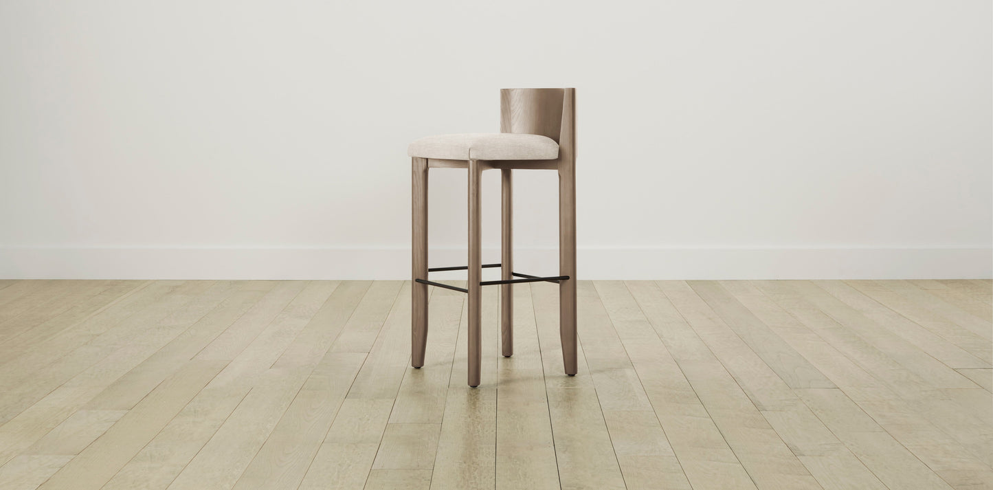 The Delancey with Onyx - Performance Chenille Buff Bar and Counter Stool