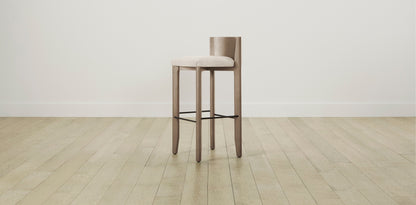 The Delancey with Brushed Nickel - Performance Chenille Buff Bar and Counter Stool