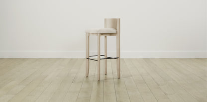 The Delancey with Brushed Nickel - Performance Chenille Buff Bar and Counter Stool