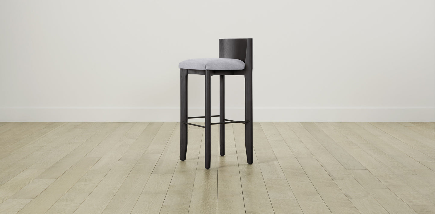 The Delancey with Brushed Nickel - Performance Chenille Harbor Bar and Counter Stool