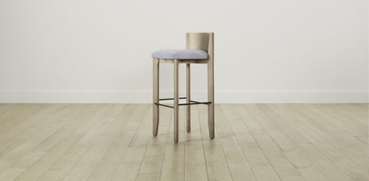 The Delancey with Brushed Nickel - Performance Chenille Harbor Bar and Counter Stool