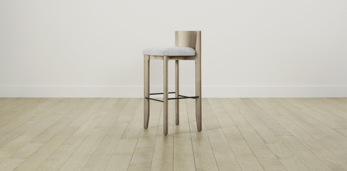 The Delancey with Brushed Nickel - Performance Chenille Nickel Bar and Counter Stool