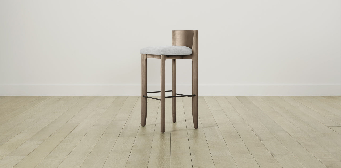 The Delancey with Onyx - Performance Chenille Nickel Bar and Counter Stool