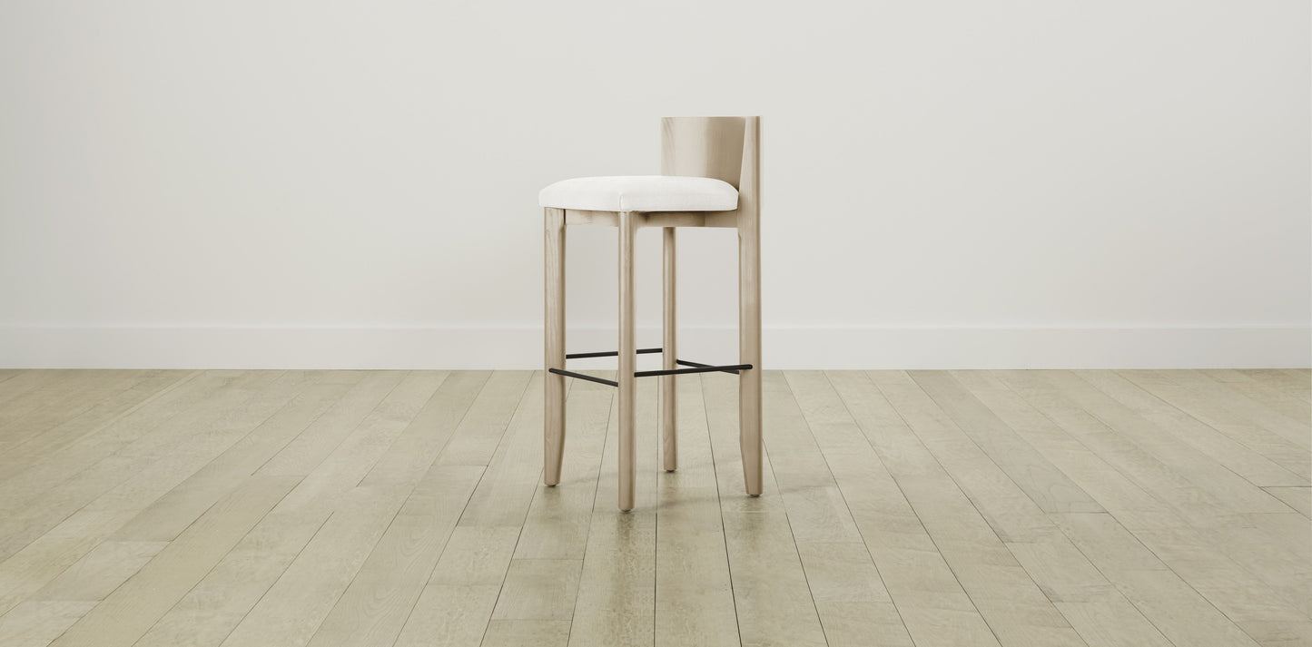 The Delancey with Brushed Brass - Performance Chevron Powder Bar and Counter Stool