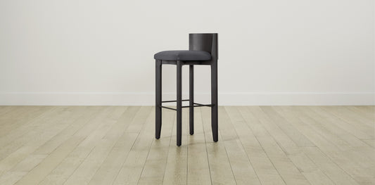 The Delancey with Brushed Brass - Performance Linen Graphite Bar and Counter Stool