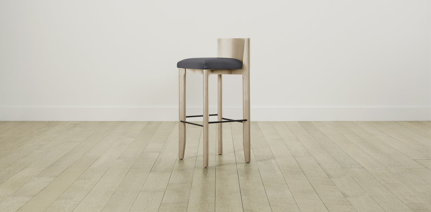 The Delancey with Onyx - Performance Linen Graphite Bar and Counter Stool