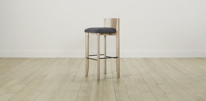 The Delancey with Brushed Nickel - Performance Linen Graphite Bar and Counter Stool