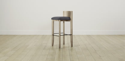 The Delancey with Brushed Nickel - Performance Linen Graphite Bar and Counter Stool