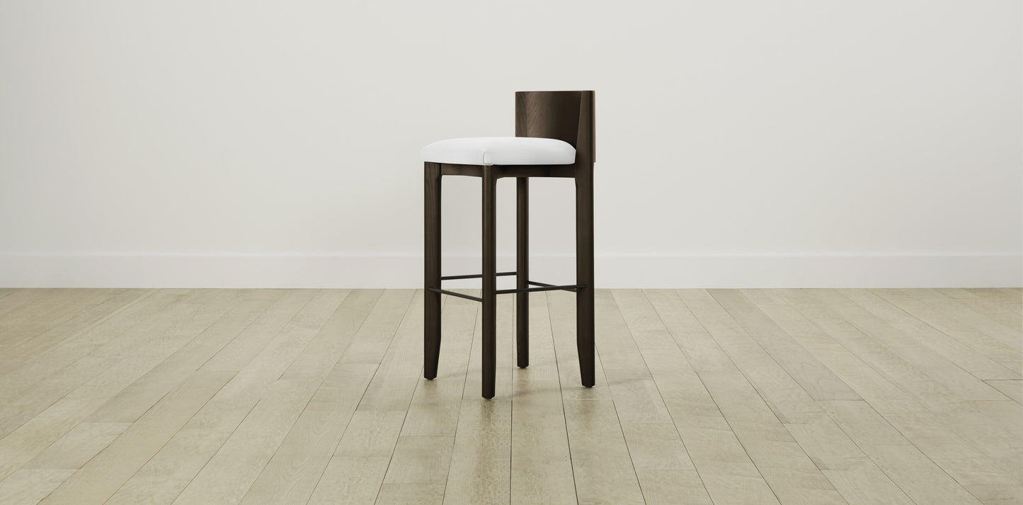 The Delancey with Brushed Nickel - Performance Textured Linen Bone Bar and Counter Stool