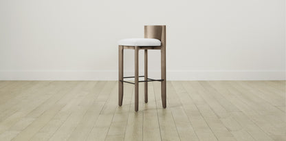 The Delancey with Brushed Nickel - Performance Textured Linen Bone Bar and Counter Stool