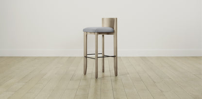 The Delancey with Brushed Brass - Performance Textured Linen Mineral Bar and Counter Stool