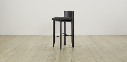 The Delancey with Brushed Nickel - Performance Tweed Char Bar and Counter Stool