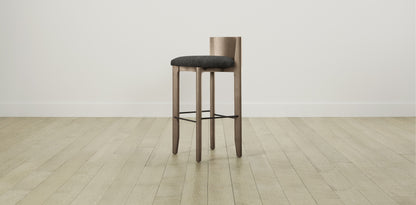 The Delancey with Brushed Brass - Performance Tweed Char Bar and Counter Stool