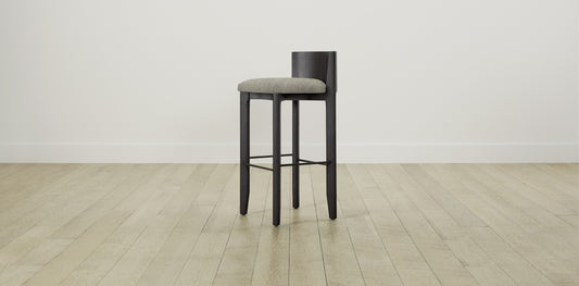 The Delancey with Brushed Nickel - Performance Tweed Oatmeal Bar and Counter Stool